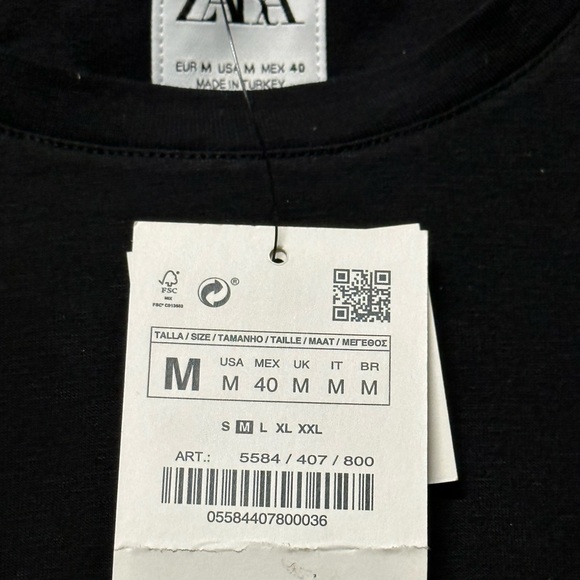 ZARA black long sleeve shirt size M / medium - Picture 5 of 5